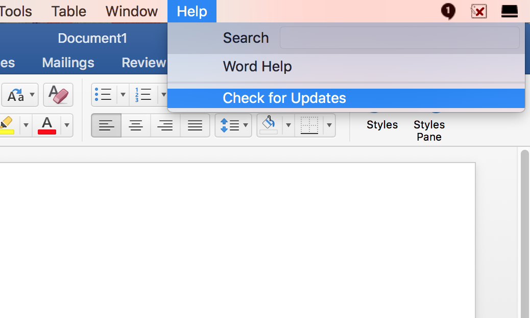 office 2016 for mac, get notifications to stay
